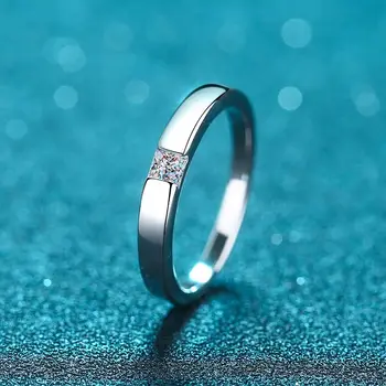 Vieną Moissanite Vestuviniai Žiedai, Moterų, Vyrų, Unisex S925 Sterlingas Sidabro 0.3 ct Deimantų Fine Jewelry Lašas Laivybos