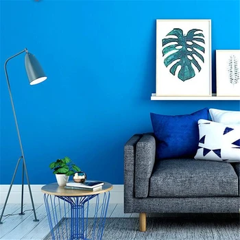 wellyu Royal blue wallpaper Šiaurės Viduržemio jūros regiono stiliaus modernus minimalistinis miegamasis, gyvenamasis kambarys paprasto TV foną