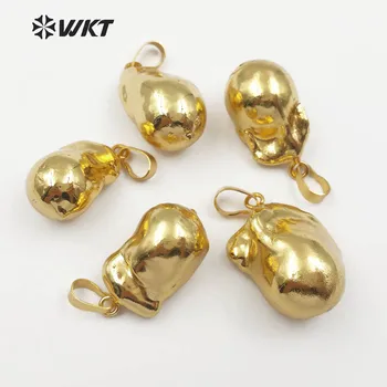 WT-JP061 WKT Aukščiausios kokybės mados baroko perlas pakabučiai su pilna aukso spalvos padengti vandens lašo formos pakabučiai mergina papuošalai dovana