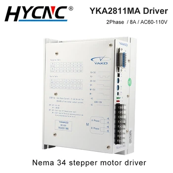 YAKO YKA2811MA Žengia Ratai Variklio 60 -110VAC 8A Digital Motor Drive CNC Router Nema 34 2-Phase Motor