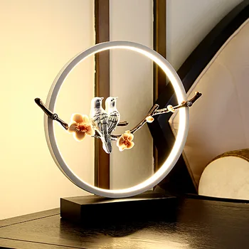Žiedas LED Stalo Lempa Šiuolaikinės Europos Miegamojo, Stalo, Naktiniai staleliai, Lempa, šviesos srautą galima reguliuoti Nuotolinio Valdymo Šilta Asmenybė Dovana Lempos