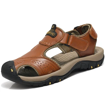žmogaus oda masculina skaidrių originali 2020 v cuir vyrų sandles heren sandalai zandalias sandalen sandel transpirables vietnamas romos